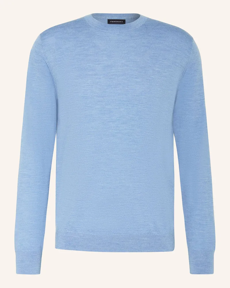 Strokesman's Pullover Aus Merinowolle blau Hellblau