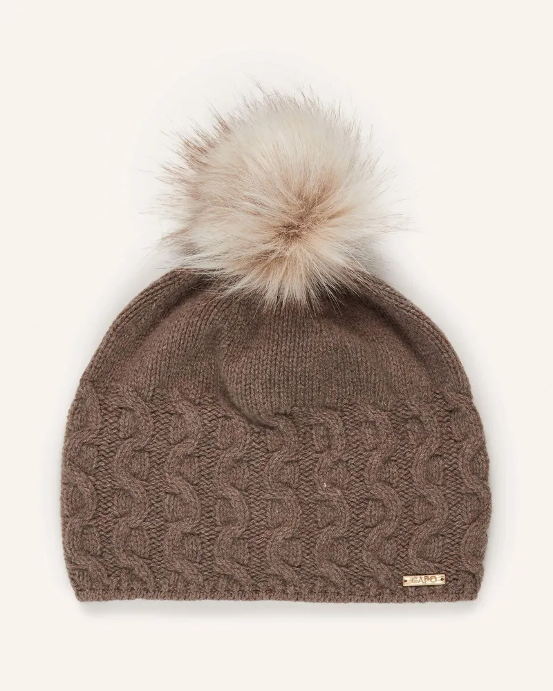 Capo Mütze mit Cashmere Braun