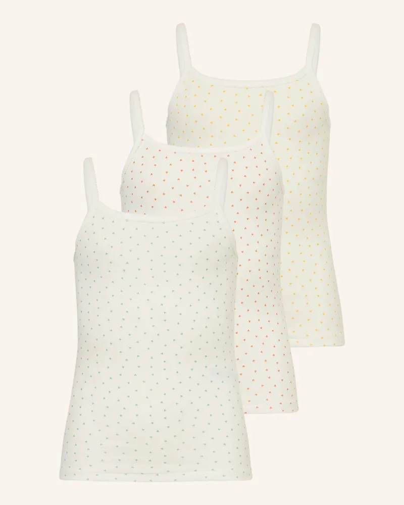 Petit Bateau 3er-Pack Tops weiss Weiss