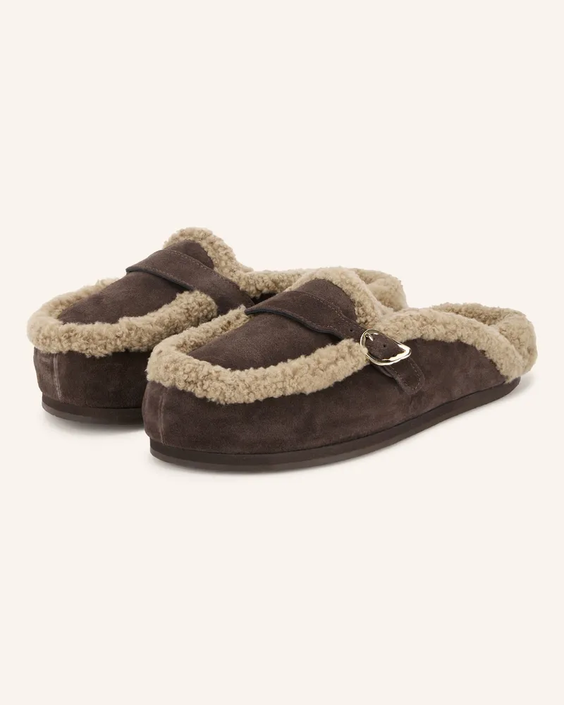Ancient Greek Sandals Mules Lilea braun Dunkelbraun
