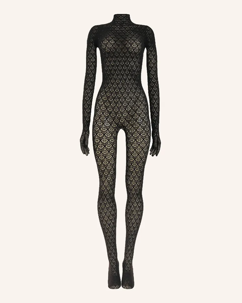 Wolford Hose Mermaid Net Catsuit schwarz Schwarz