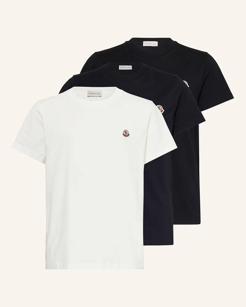 Moncler 3er-Pack T-Shirts Weiss