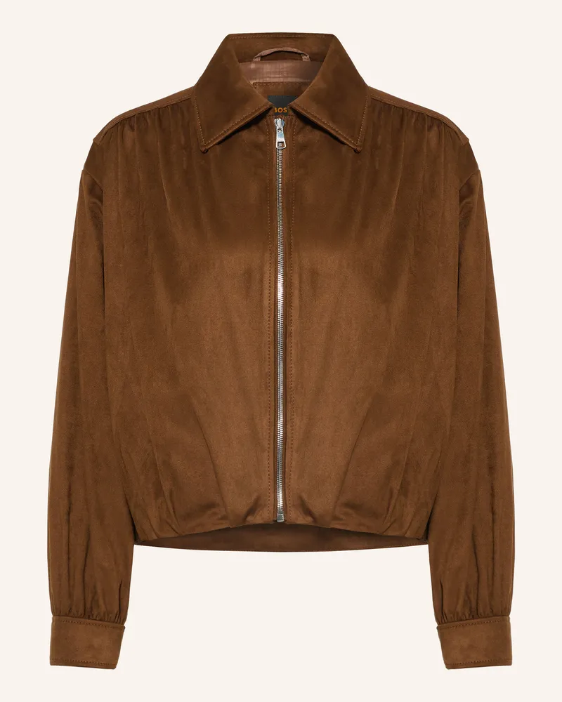 HUGO BOSS Blouson Jasuede  In Lederoptik braun Braun