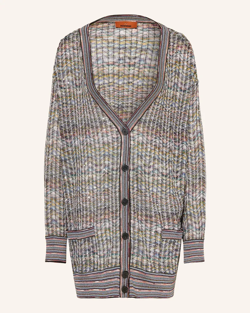 Missoni Strickjacke Mit Glitzergarn Und Pailletten braun Creme