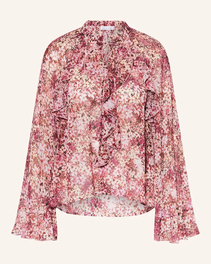 Mrs & HUGS Blusenshirt mit Volants Dunkelrot