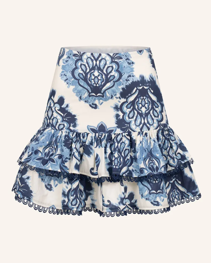 CLAIRE LUISE Floraler Minirock Blau