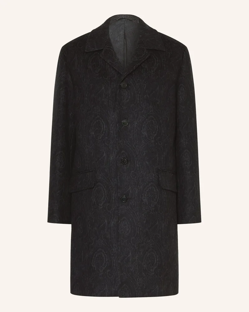 Etro Wollmantel grau Dunkelgrau