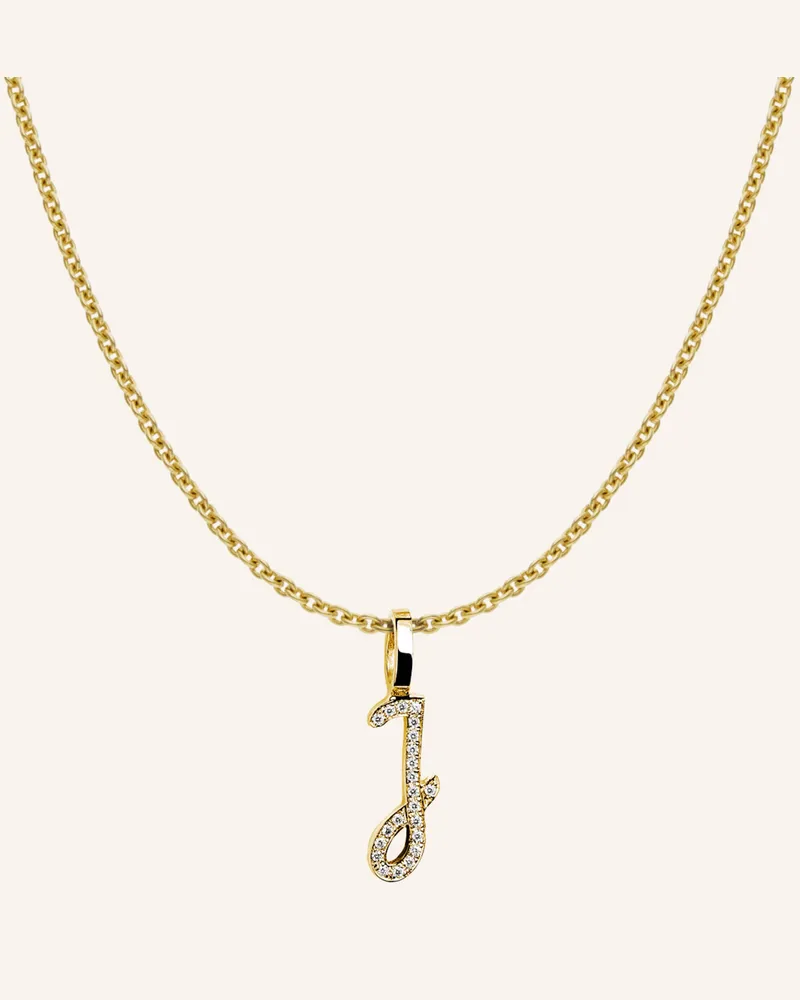 CADA Kette Tiny Diamond Letter J gold Gold