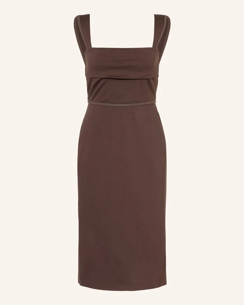 HUGO BOSS Jerseykleid DRAPERA Dunkelbraun