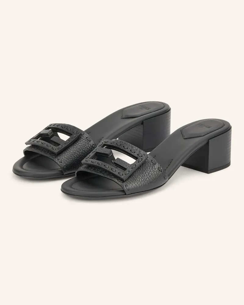 Fendi Mules Mit Cut-Outs schwarz Schwarz