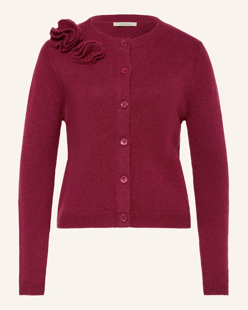 lilienfels Strickjacke mit Cashmere Dunkelrot