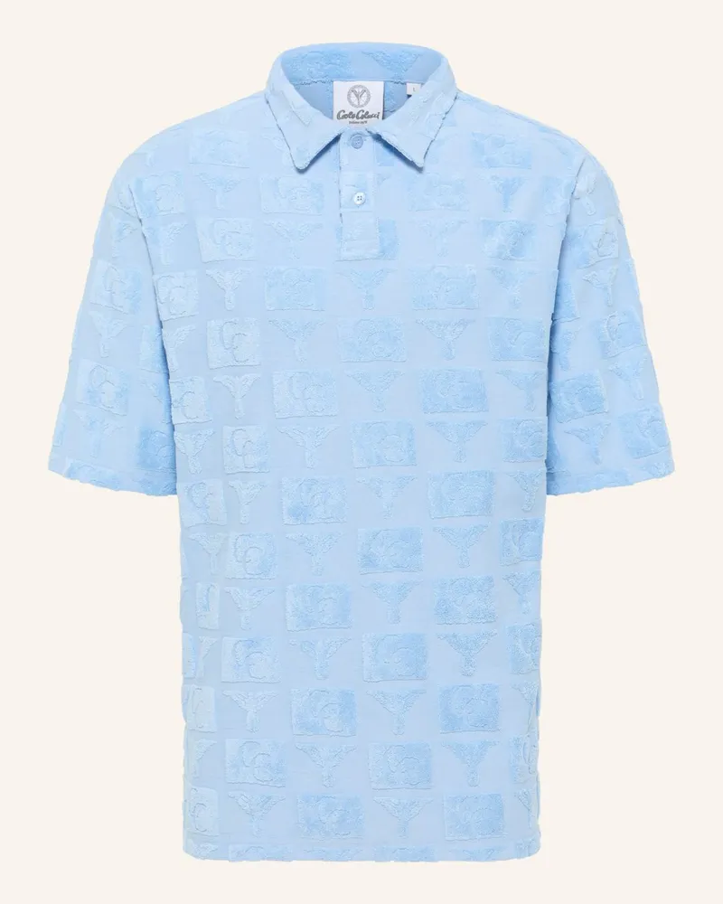 Carlo Colucci Oversize Poloshirt mit Frotteeinsätzen ECHNER Blau