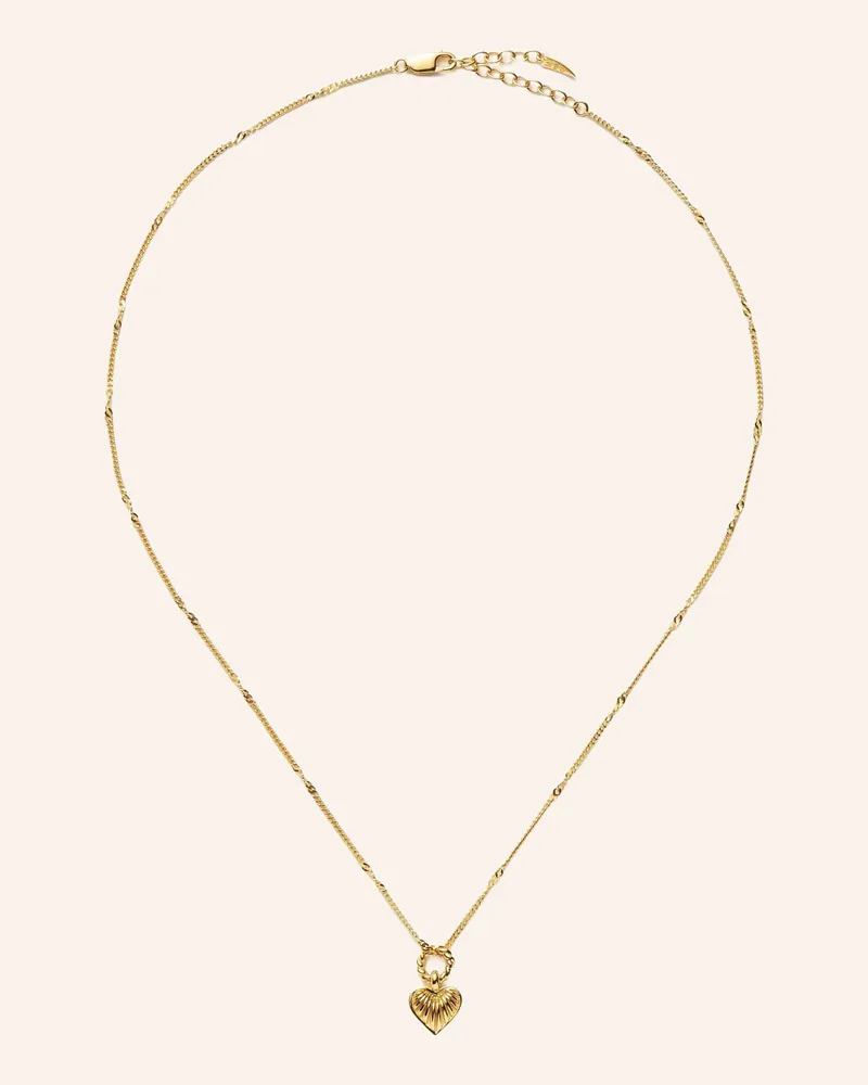 Missoma Halskette MINI RIDGE HEART NECKLACE by GLAMBOU Gold