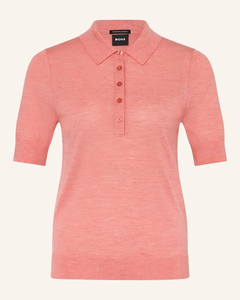 HUGO BOSS Poloshirt Fidenka Aus Merinowolle rosa Hellrot