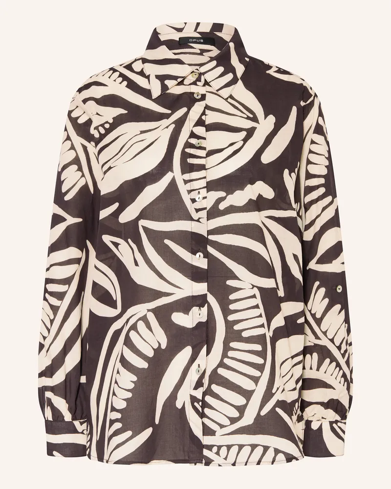 OPUS Hemdbluse FUMINE TROPICAL Dunkelbraun