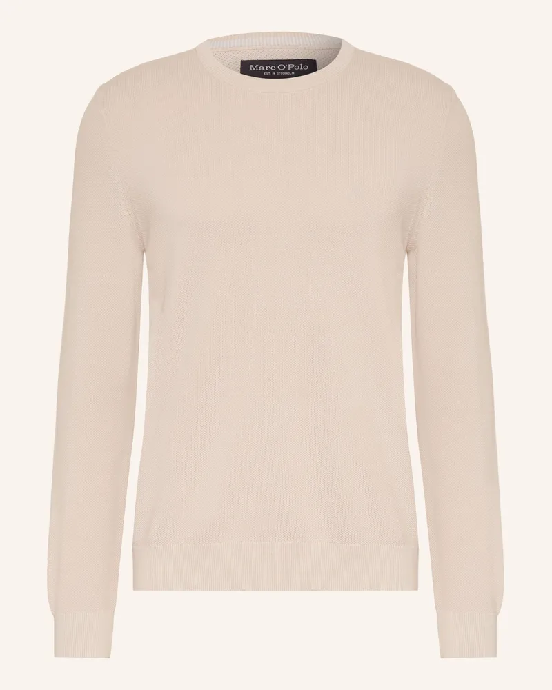 Marc O'Polo Piqué-Pullover grau Hellbraun