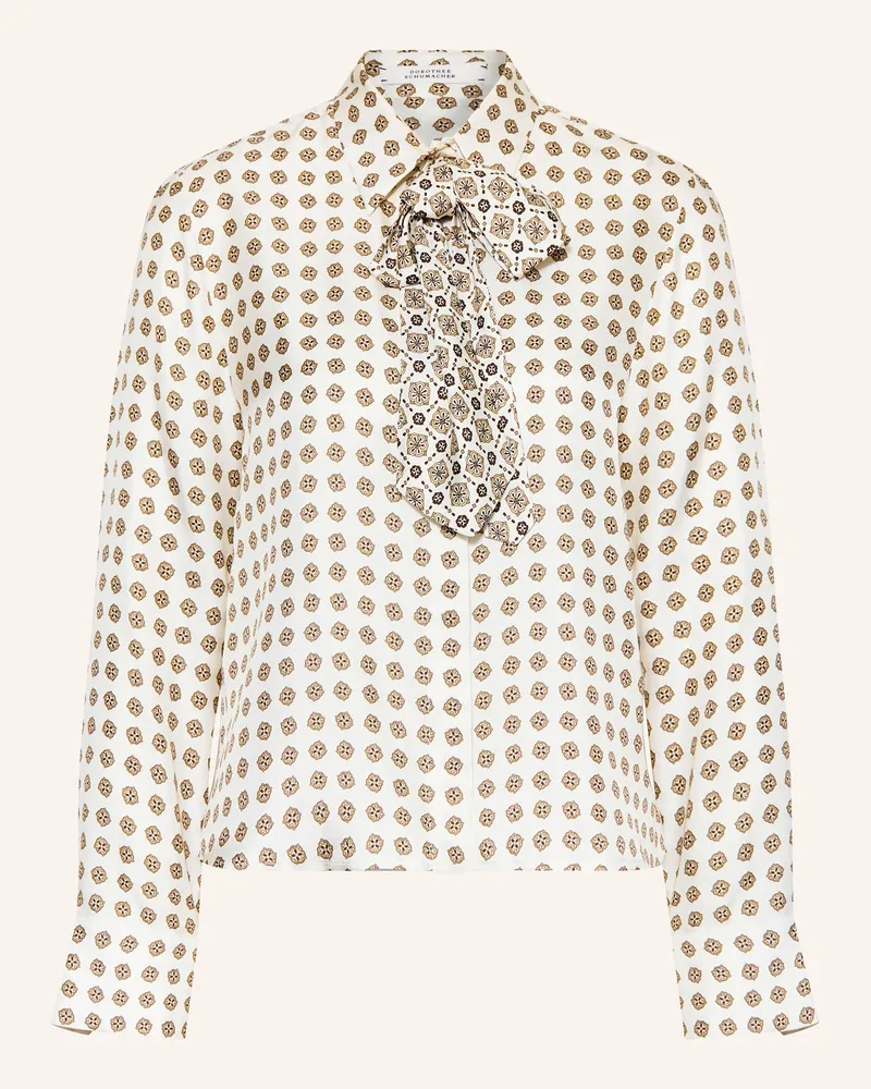 Dorothee Schumacher Hemdbluse Aus Seide Mit Abnehmbarer Schluppe weiss Beige