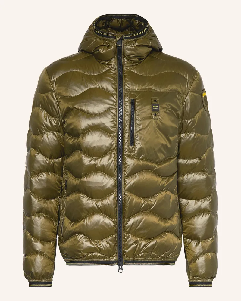 Blauer Daunenjacke Wave gruen Oliv