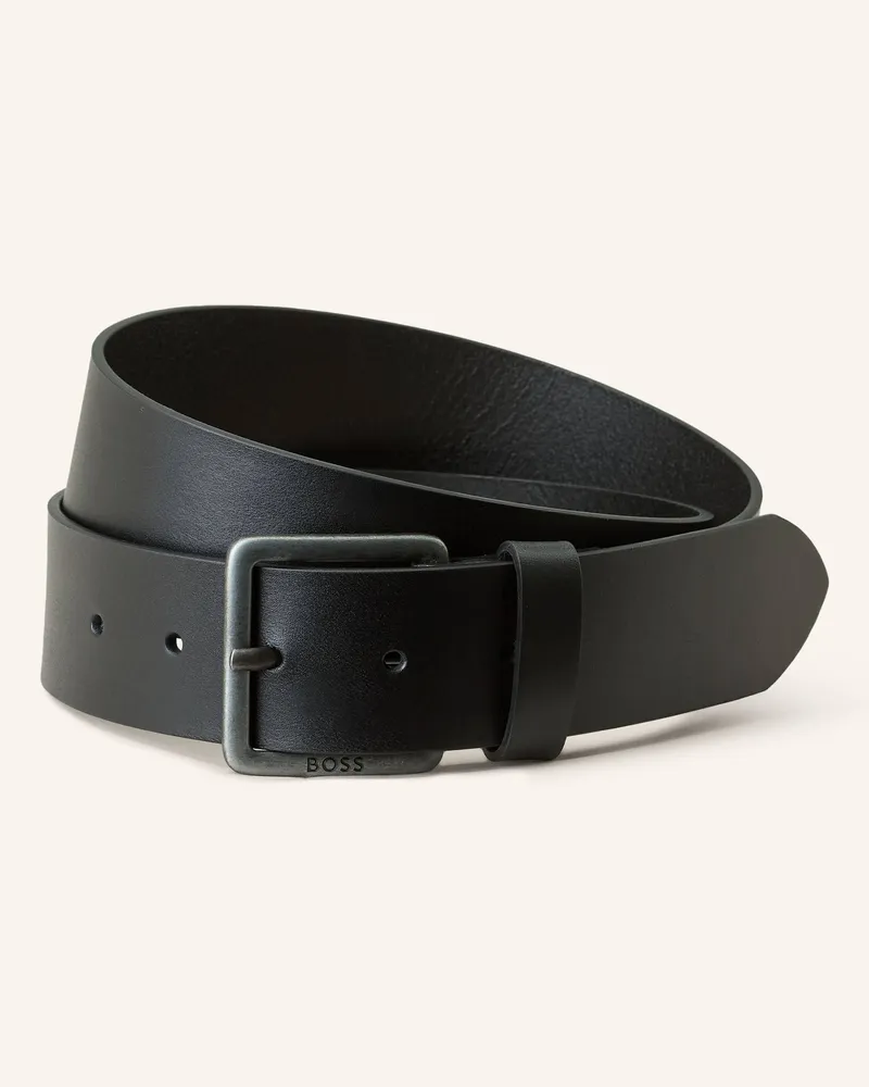 HUGO BOSS Ledergürtel Jeeko schwarz Schwarz