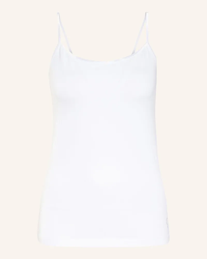 Boviva Top mit Schmucksteinbesatz Weiss