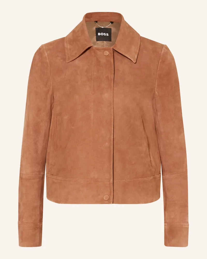 HUGO BOSS Lederjacke Samaro rot Braun