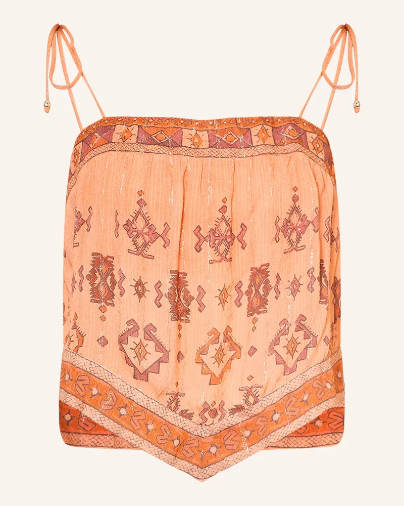 ba&sh Cropped-Top Zeli Mit Glitzergarn orange Lachs