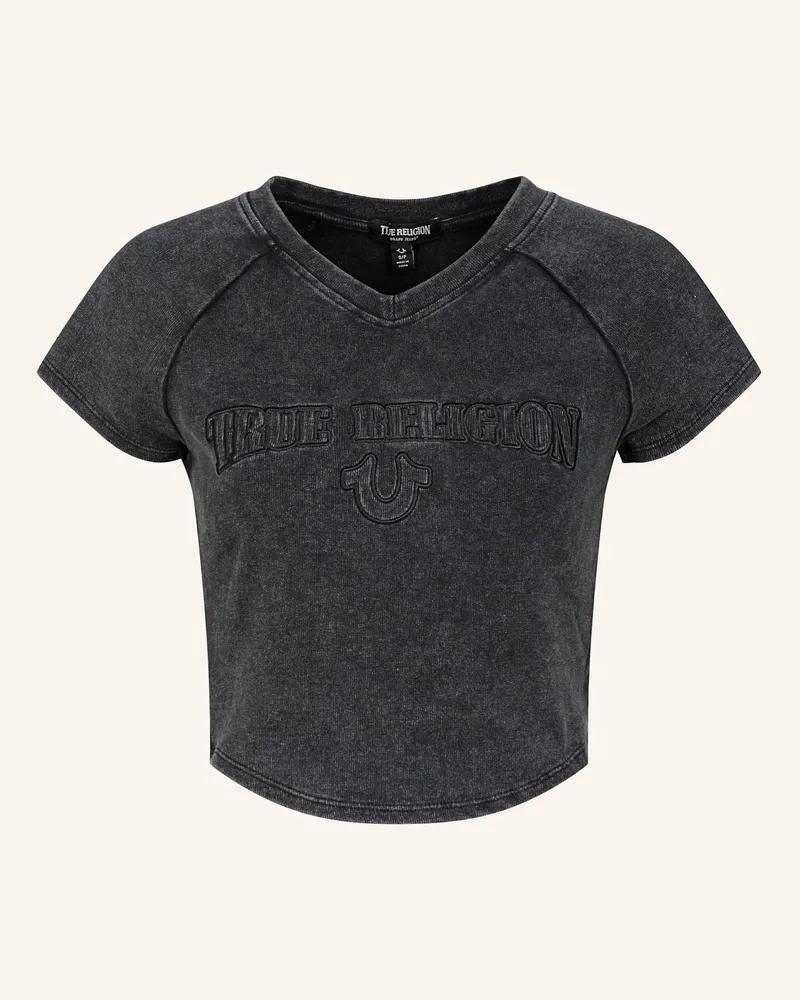 True Religion Ruppstrick T-Shirt schwarz Schwarz