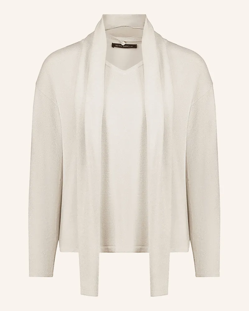 Betty Barclay Pullover Mit Glitzergarn Und Abnehmbarem Schal beige Silber