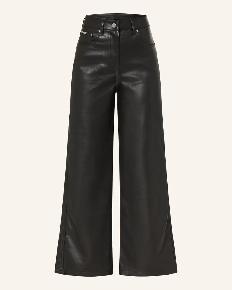 Calvin Klein Marlenehose In Lederoptik schwarz Schwarz