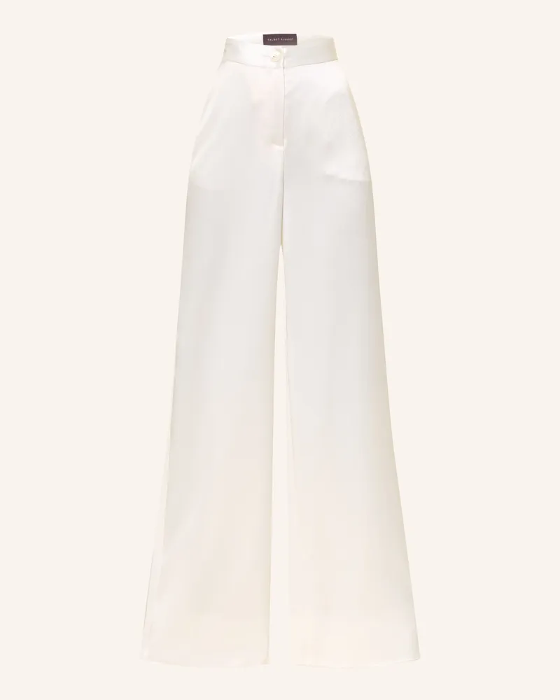 Talbot Runhof Marlenehose Aus Satin Mit Galonstreifen weiss Weiss