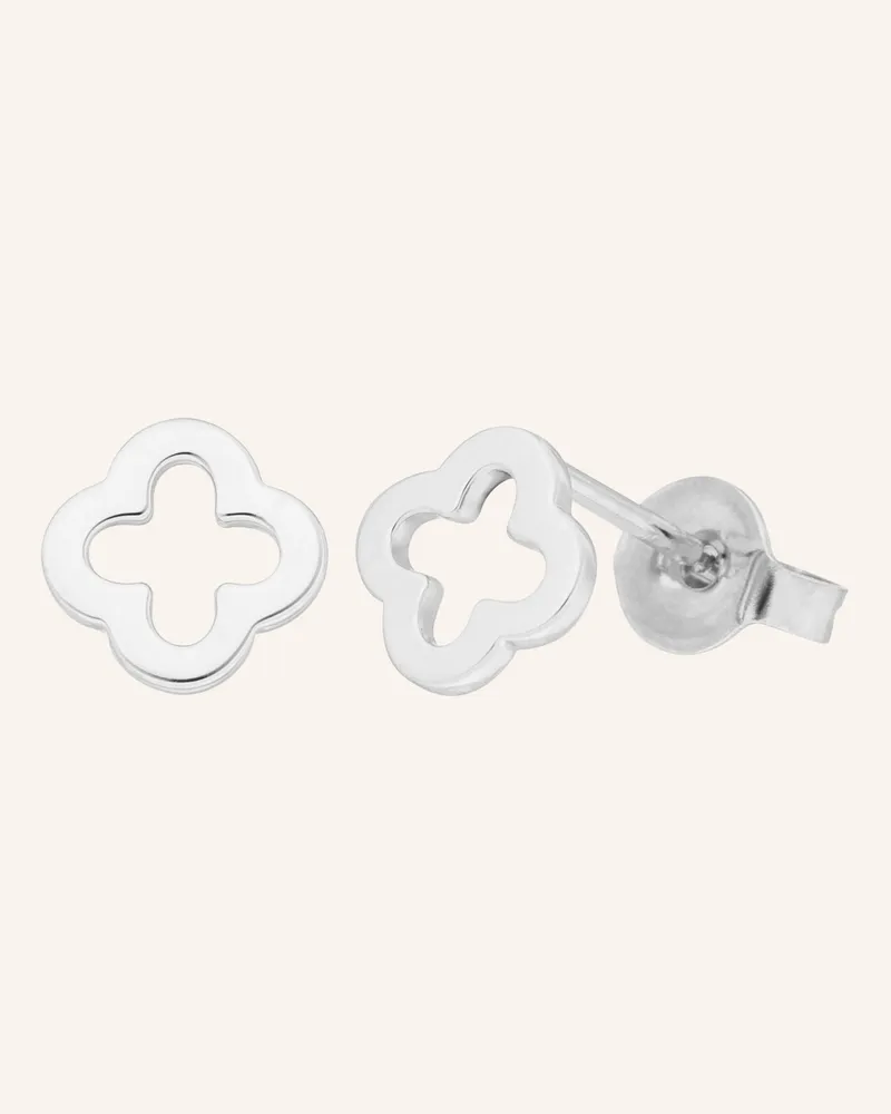 Leaf Ohrstecker CLOVER aus 14 Karat Weißgold Weissgold