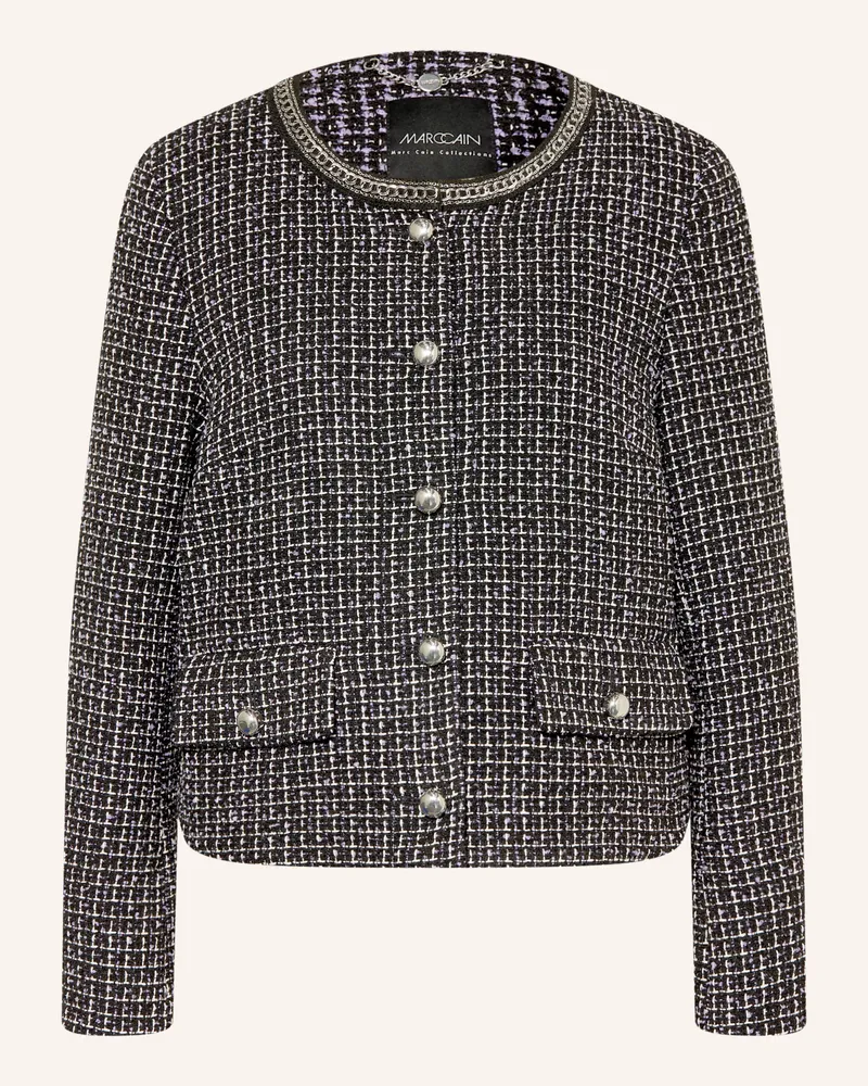 Marc Cain Kastenjacke Aus Tweed Mit Schmucksteinen schwarz 724