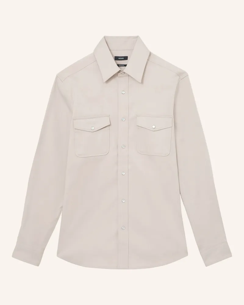 Reiss Overshirt Mcrae grau Creme