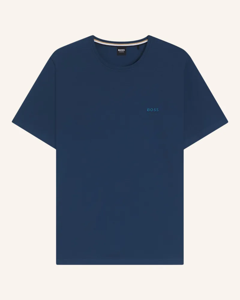 HUGO BOSS Loungewear Oberteil MIX&MATCH T-SHIRT R Regular Fit Blau