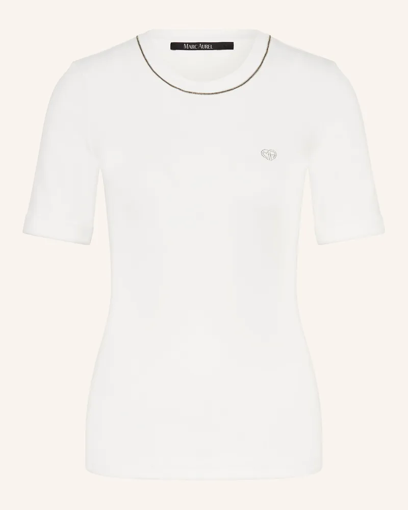 MARC AUREL T-Shirt mit Schmucksteinen Weiss