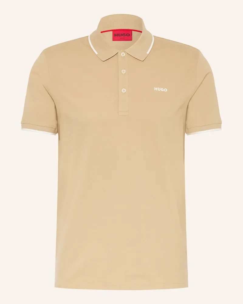 HUGO BOSS Jersey-Poloshirt Dinoso Slim Fit beige Camel
