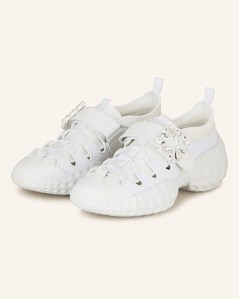 Roger Vivier Sneaker Viv' Run Mit Schmucksteinen weiss Weiss
