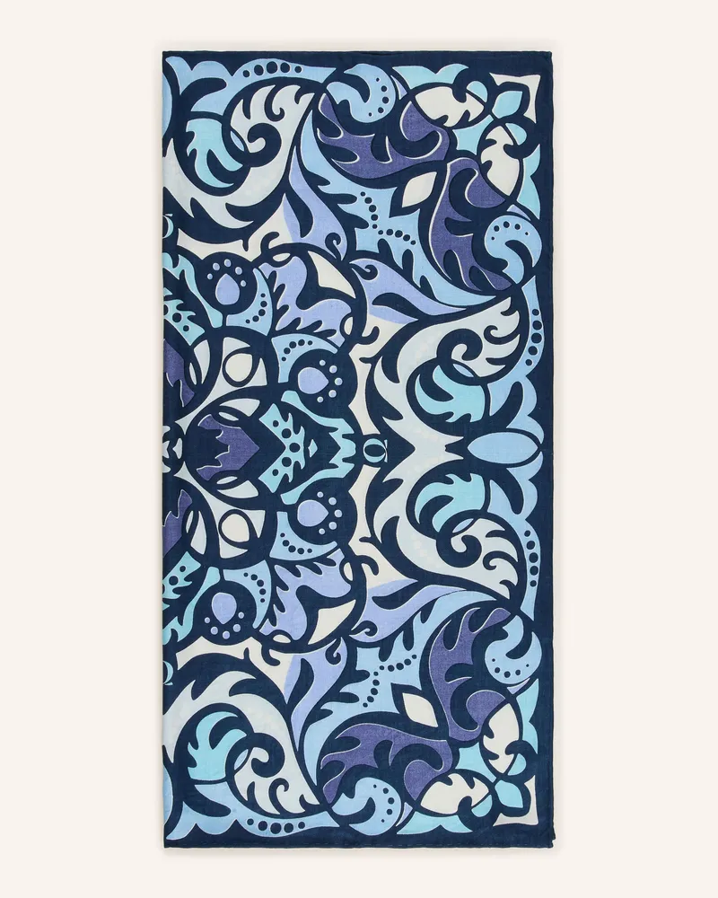 Puschoen Seidentuch Mandala blau Dunkelblau