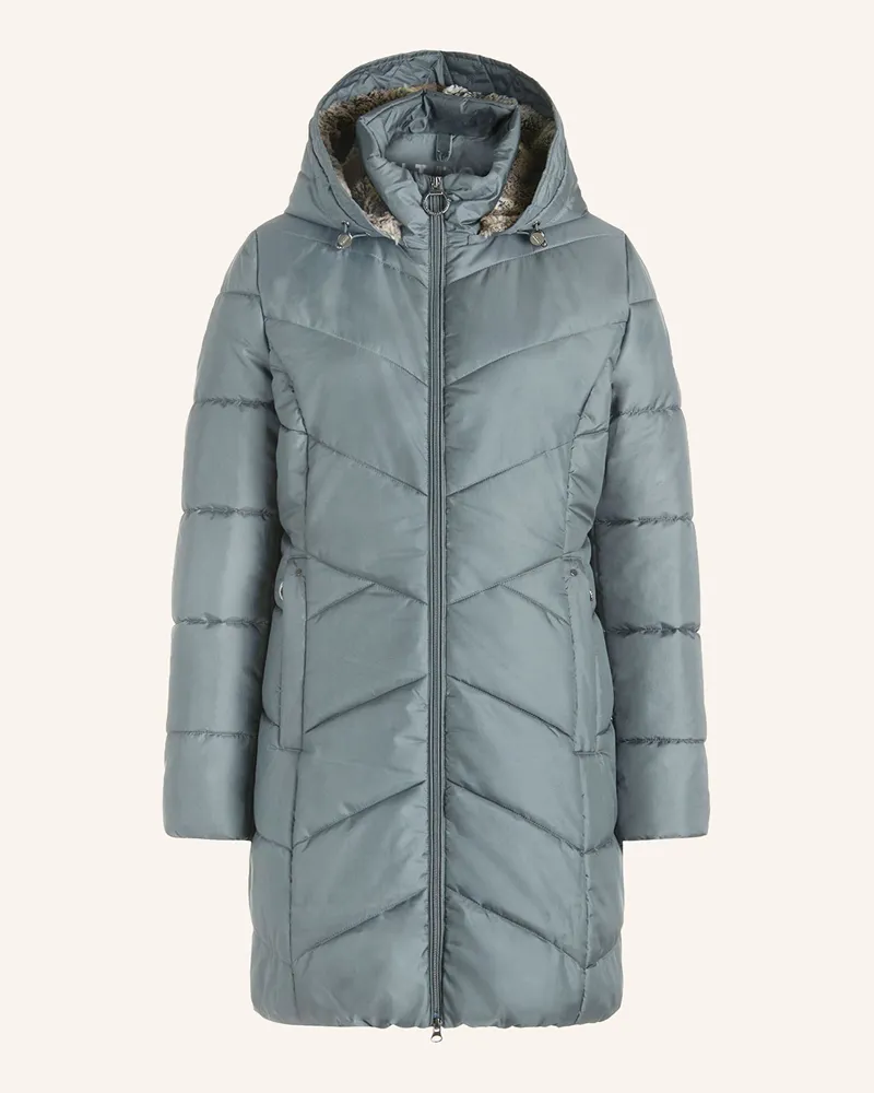 Betty Barclay Steppmantel mit Kunstfell Petrol