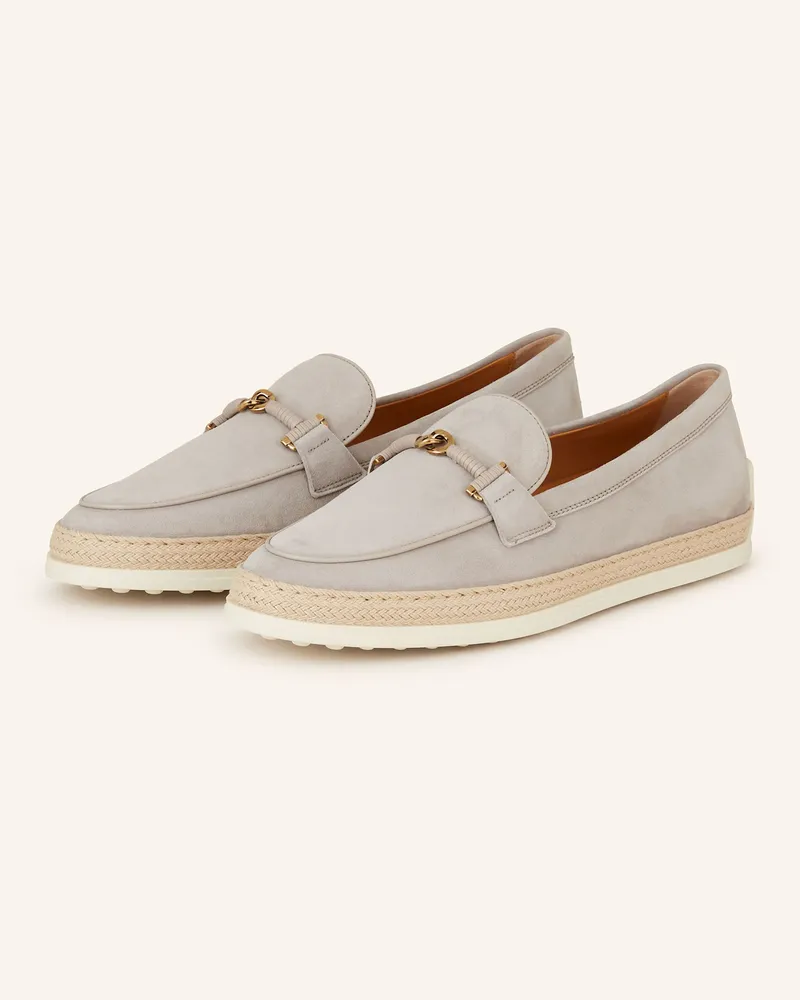 TOD'S Loafer GOMMA RAFIA Hellgrau