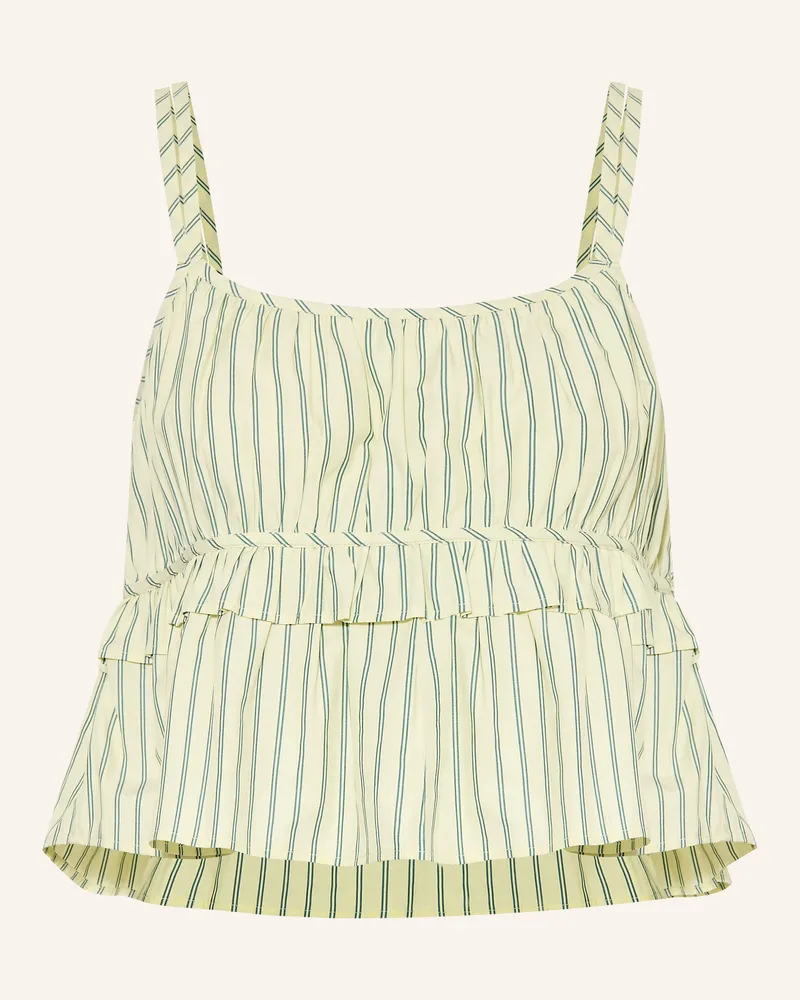 HUGO BOSS Blusentop IPLYN mit Rüschen Hellgrün