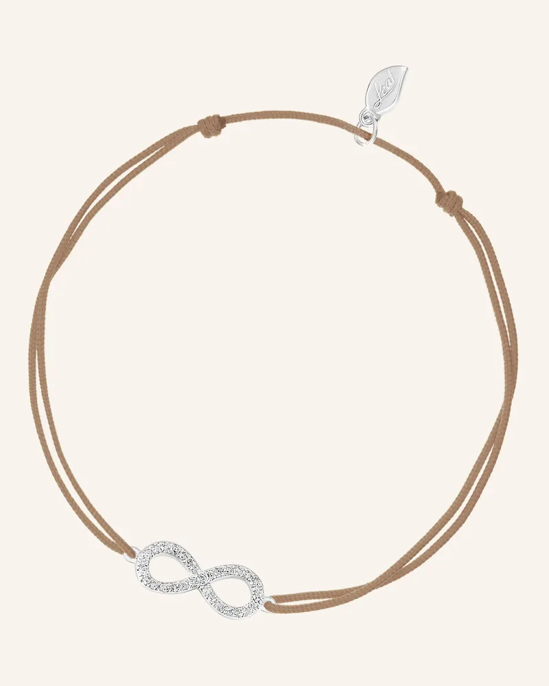 Leaf Freundschaftsarmband Infinity Aus 18 Karat Weißgold Mit Diamanten beige Beige