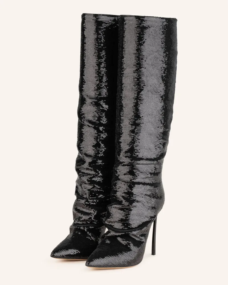 Casadei Stiefel BLADE MERMAID mit Pailletten Schwarz