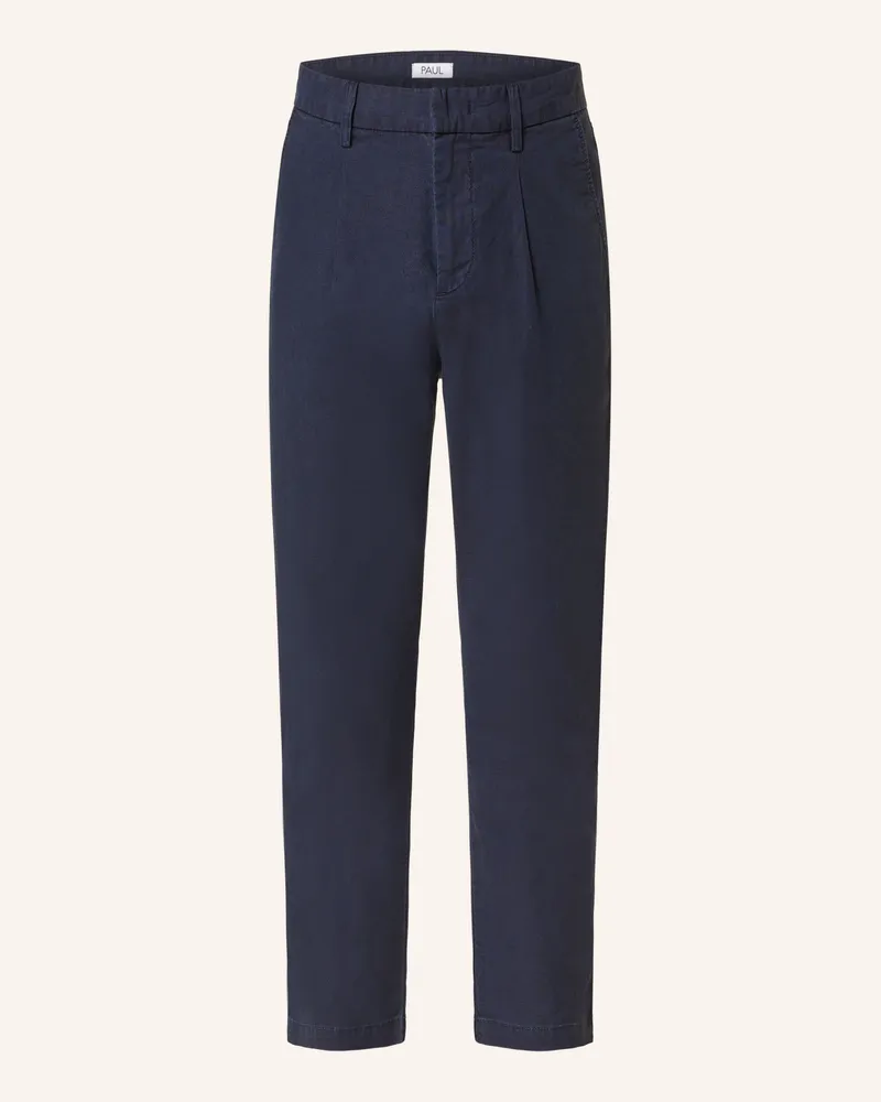 paul Chino Tapered Fit Mit Leinen blau Dunkelblau