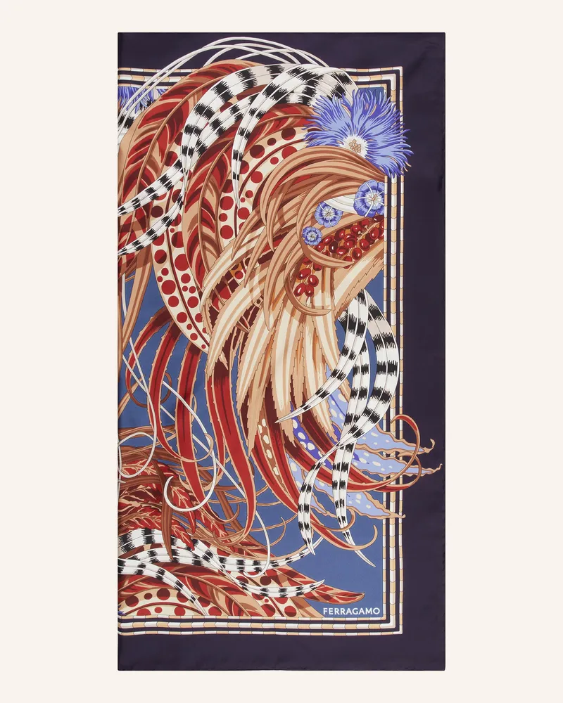 Ferragamo Seidentuch blau Dunkelblau