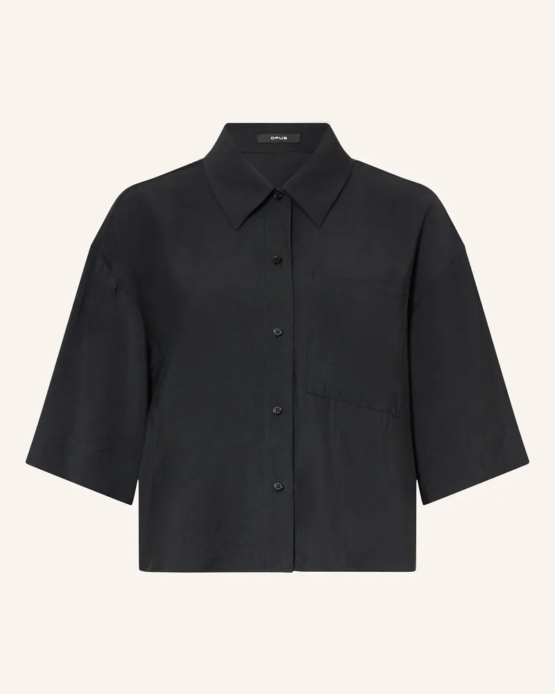 OPUS Hemdbluse Fabbey schwarz Schwarz