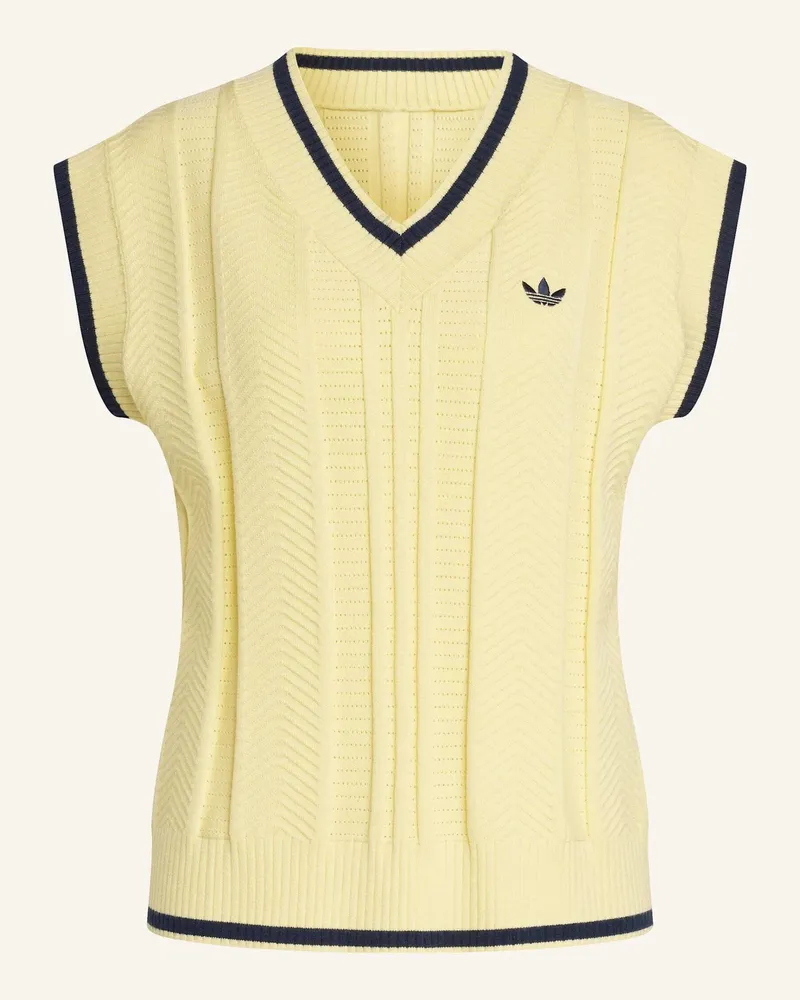 adidas Cable Knit Pullunder blau Blau