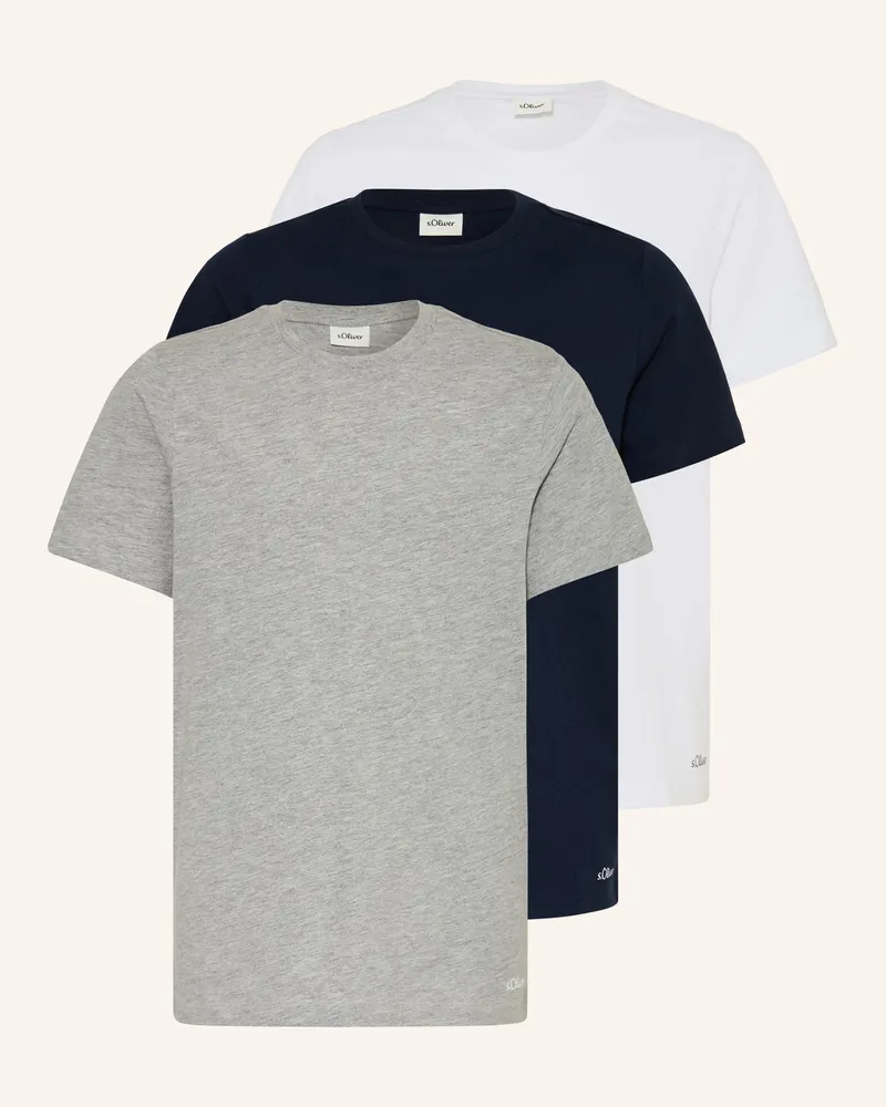 S.Oliver 3er-Pack T-Shirts Dunkelblau