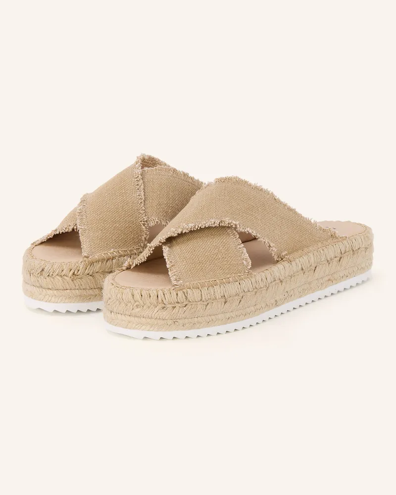 Espadrij Plateau-Pantoletten CROISETTE Beige