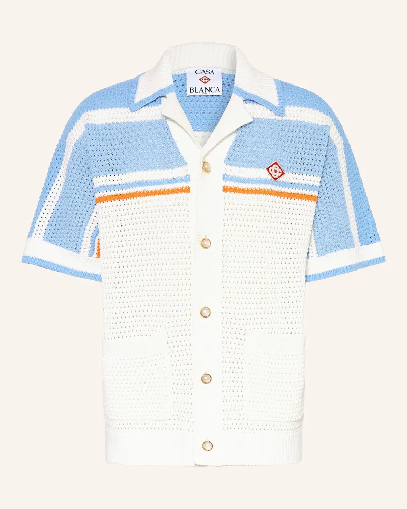 Casablanca Paris Strickhemd Comfort Fit Weiss